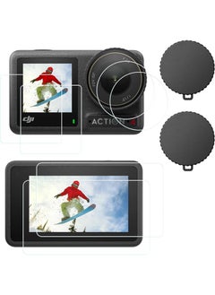 SJet Screen Protector for DJI OSMO Action 4 Camera, Osmo Action 4 Lens Protector, Tempered Glass LCD Display Film, Silicone Lens cap Cover, 0.3mm 9H Hardness Anti-Scrach Anti-Bubble (6+2 Pack)  - Image 1