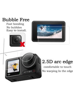 SJet Screen Protector for DJI OSMO Action 4 Camera, Osmo Action 4 Lens Protector, Tempered Glass LCD Display Film, Silicone Lens cap Cover, 0.3mm 9H Hardness Anti-Scrach Anti-Bubble (6+2 Pack)  - Image 4