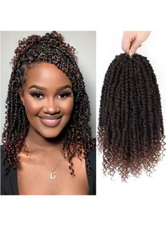 Admutty Passion Twist Crochet Hair, Pretwisted Passion Crochet Hair 12 Inch, Passion Twist Crochet Hair 8 Packs Prelooped Passion Twist Hair, Short Pre Looped Crochet Hair for Black Women(1B/30)  - Image 1