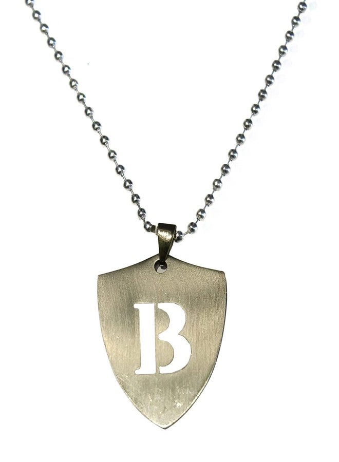 LA BELLEZA Stainless Steel Alphabet Letter Chain Pendant Necklace for Unisex Adult (Boys Girls Men and Women) (B, Stainless Steel) - Image 1