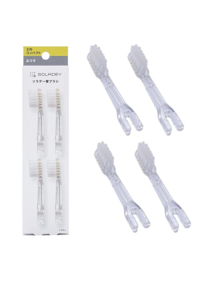 Soladey Ionic Toothbrush Replacement Brush Heads Refill, 4 Count -3 Row Medium Bristle - Image 1