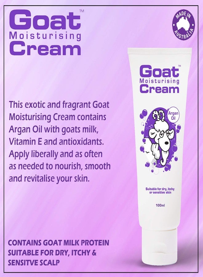 Goat Moisturizing Body Cream Enrich Argan Oil, Goat Milk, Sweet Almond Oil, Shea Butter and Chamomile Helps To Repairs Damaged Skin, Moisturizes Skin, Relieves Irritation & Inflammation 100ml Suitable For Dry & Sensitive Skin ( Argan Oil) - Image 2