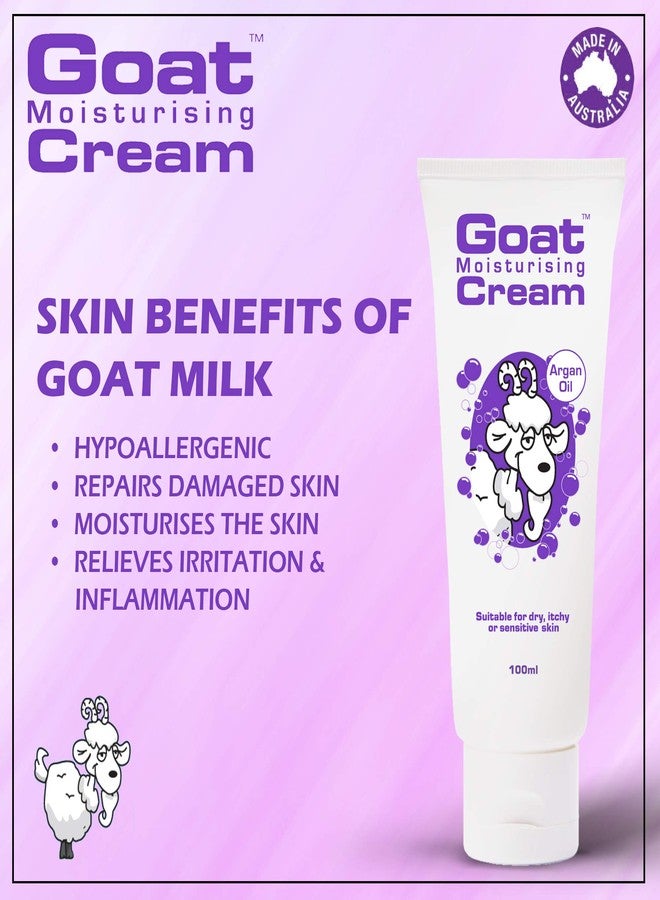 Goat Moisturizing Body Cream Enrich Argan Oil, Goat Milk, Sweet Almond Oil, Shea Butter and Chamomile Helps To Repairs Damaged Skin, Moisturizes Skin, Relieves Irritation & Inflammation 100ml Suitable For Dry & Sensitive Skin ( Argan Oil) - Image 4
