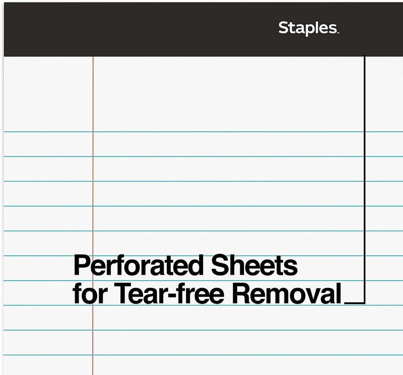 Staples Wide Ruled Legal Notepads - 8.5x11, Top-Bound, Perforated, 50 Sheets, Pack of 12 for Writing and Note Taking - Image 5