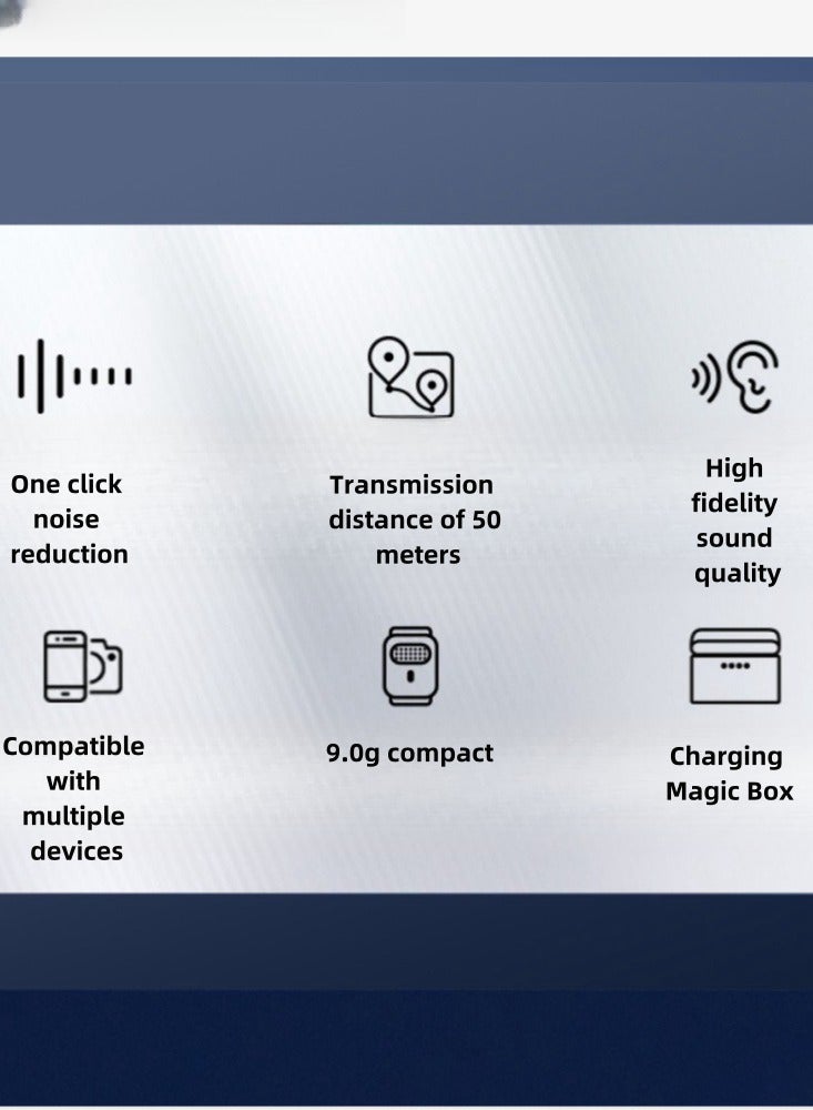 Wireless collar clip microphone dedicated noise reduction live streaming device with 8 hours of long battery life  Apple interface - Image 2