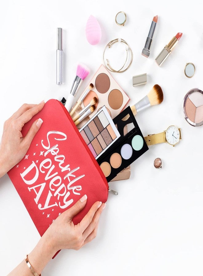 Weewooday 16 Packs Make up Bags Bulk Multicolor Funny Canvas Makeup Bags Travel Cosmetic Inspirational Pouch with Zippers Cotton Toiletry Pouches for Women(Stylish Pattern) - Image 3