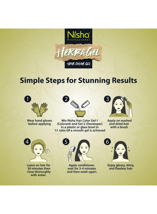 نيشا جل صبغة الشعر هيربا جل، أسود أصلي، 1 لتر | بدون أمونيا، بدون بقع، تركيبة نباتية لا تتساقط | لون شعر دائم وصبغة شعر | تغطية 100% للشعر الرمادي ولمعان يدوم طويلاً - Image 4