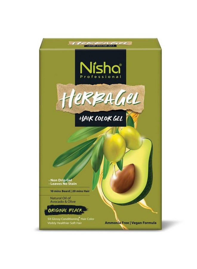 نيشا جل صبغة الشعر هيربا جل، أسود أصلي، 1 لتر | بدون أمونيا، بدون بقع، تركيبة نباتية لا تتساقط | لون شعر دائم وصبغة شعر | تغطية 100% للشعر الرمادي ولمعان يدوم طويلاً - Image 1