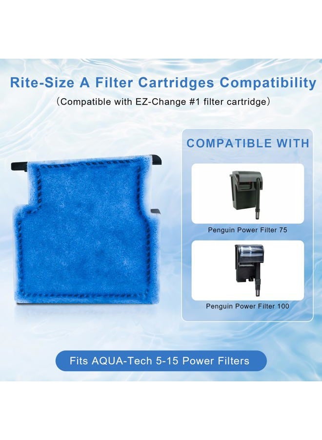 HWEIUA Aquarium Filter Cartridge Replacement Rite-Size A Filter Cartridges Compatible with MarineLand Penguin Power Filters 75 & 100 and for Aqua-Tech(EZ-Change #1) 5-15 Power Filters, 10 Pack - Image 2