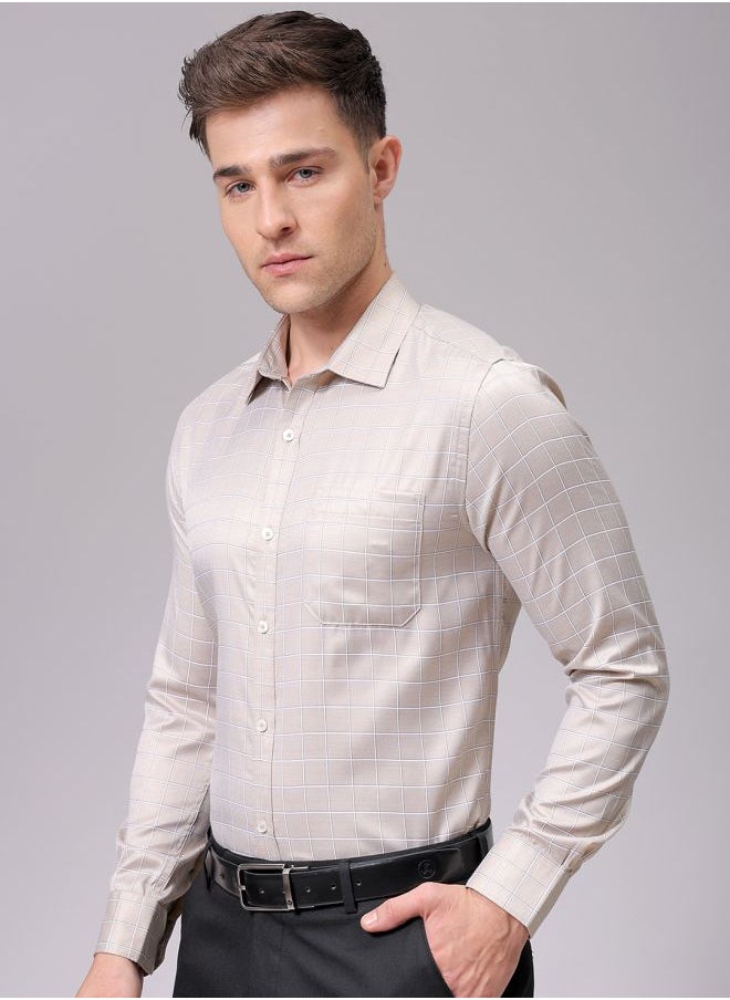 The Indian Garage Co Men Slim Fit Striped Full Sleeves Cutaway Collar Formal Shirt  - Image 3