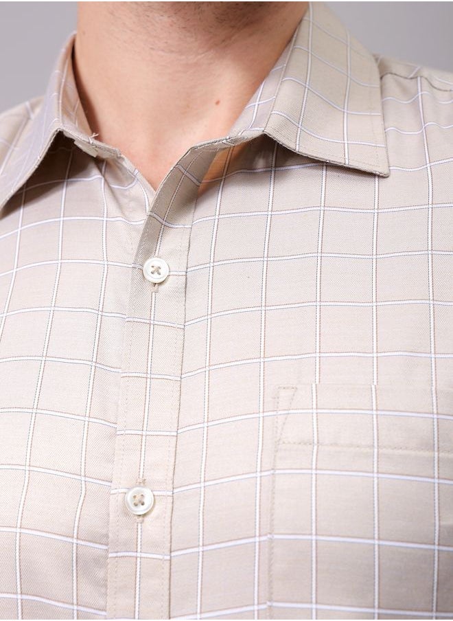 The Indian Garage Co Men Slim Fit Striped Full Sleeves Cutaway Collar Formal Shirt  - Image 5
