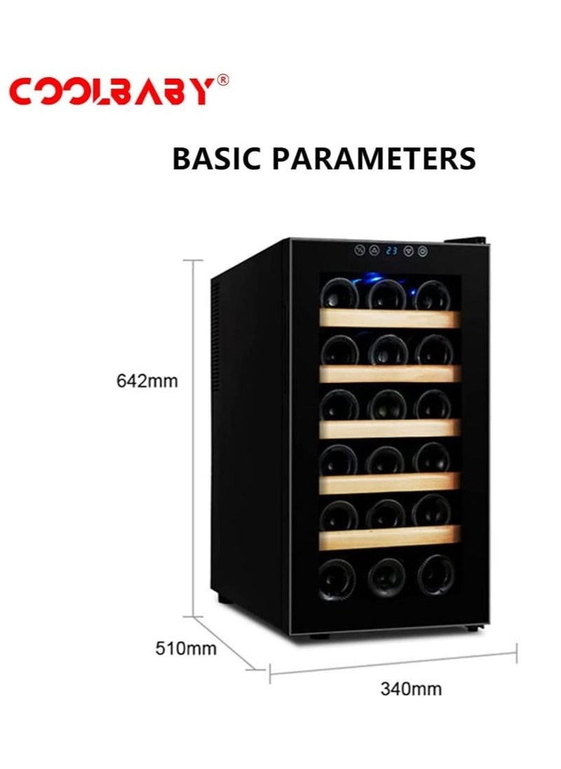 Cool Baby - 18 Bottles Red Wine Cabinet Constant Temperature Wine Cabinet Home Refrigerator Built in LED Lights Temperature Control Silent - Image 1
