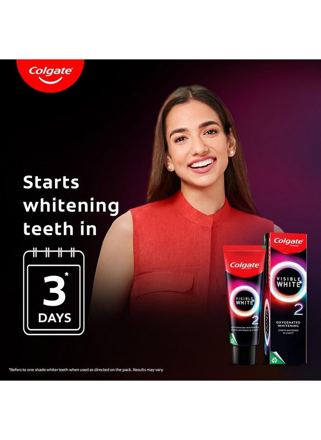 Colgate - Visible White O2, Teeth Whitening Toothpaste (50G) For Noticeably Whiter Teeth Starting In 3 Days With Active Technology, Enamel Safe Teeth Whitening & Fresh Breath - Image 1
