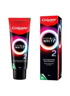 Visible White O2, Teeth Whitening Toothpaste (50G) For Noticeably Whiter Teeth Starting In 3 Days With Active Technology, Enamel Safe Teeth Whitening & Fresh Breath