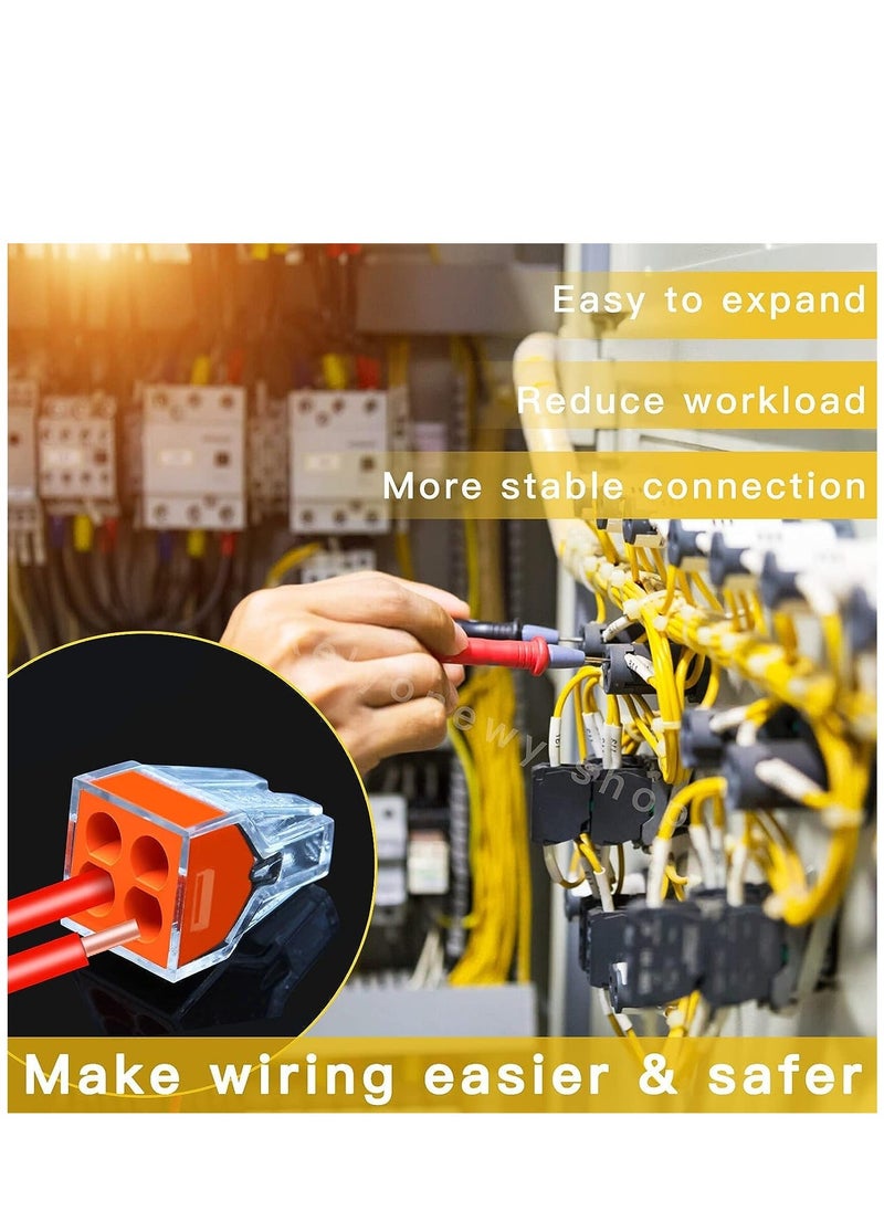 Generic - Push in Wire Connectors Quick Connect Electrical 2-Port 50 Pcs + 4-Port 50 Pcs Pushin Small Wire Nuts Assortment Wiring Connecters - Image 1