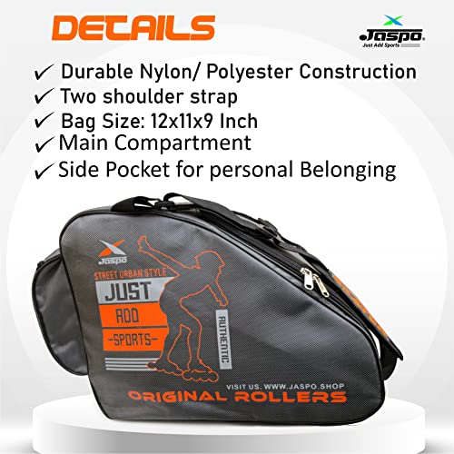 Jaspo Roller Skates,Inline Skates,Quad Skating Bag (12x11x9) inch (Skates Bag) (Grey Orange) - Image 2