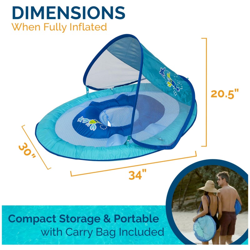 SwimWays Baby Spring Float with Adjustable Canopy and UPF Sun Protection, Blue Lobster - Image 4