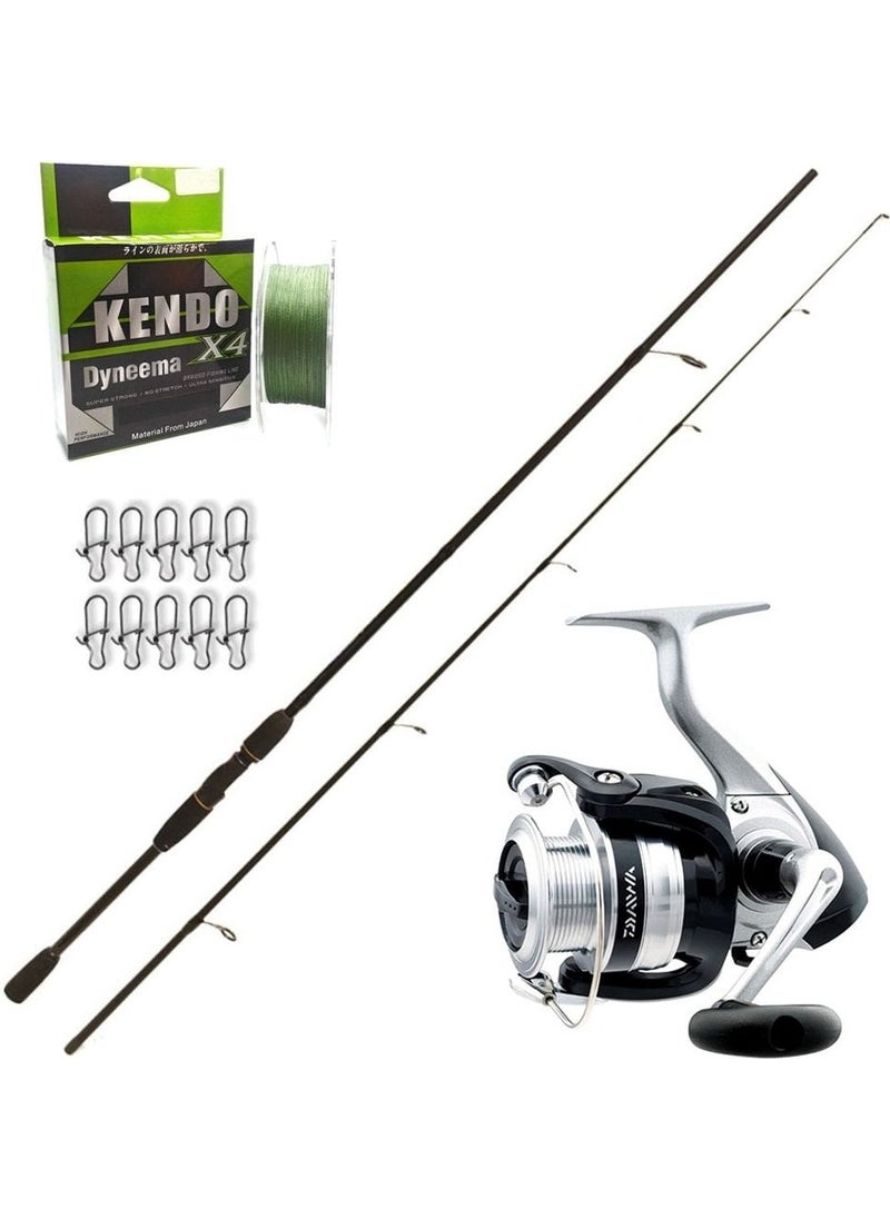 Daiwa - Strikeforce 4000 - Remixon Double Black 240CM Spin Fishing Rod Set - Image 1