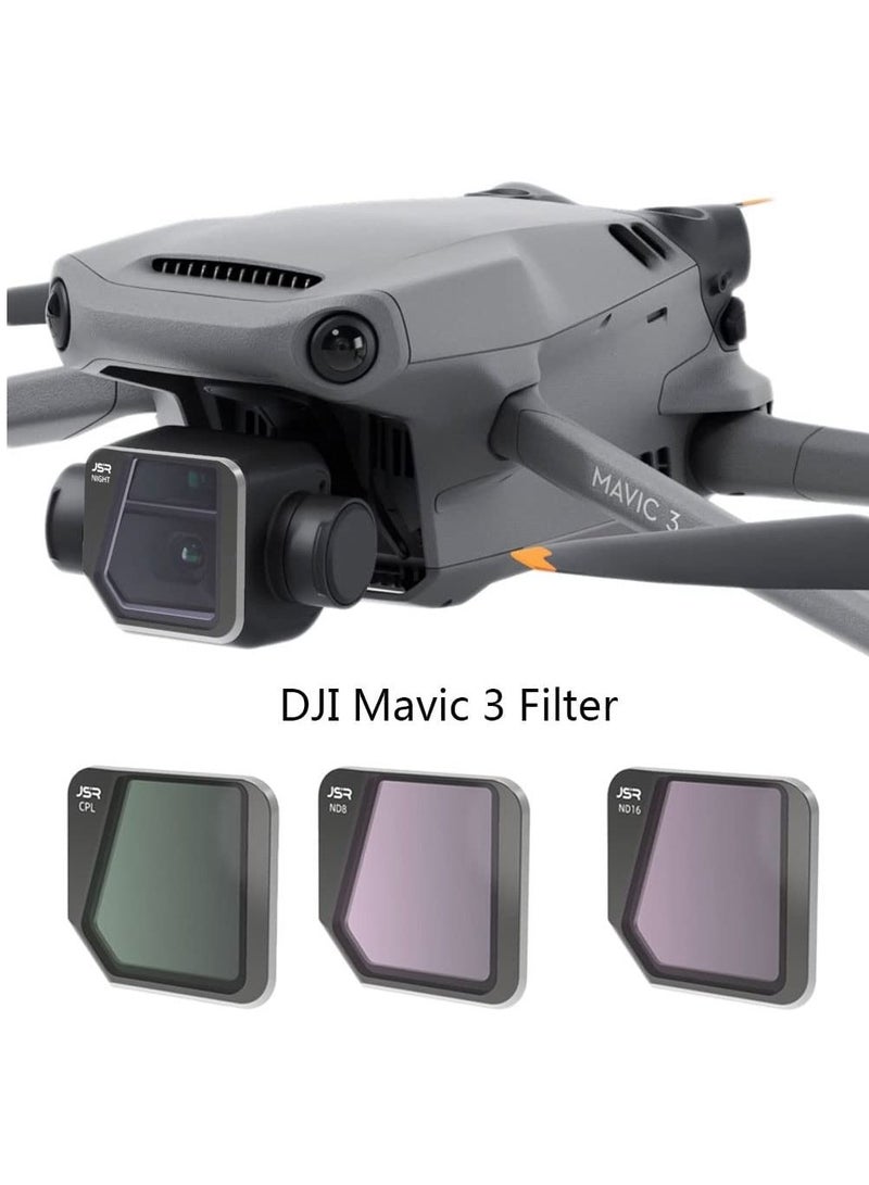 KASTWAVE Lens Filter Set for DJI Mavic 3 3 Pack Professional Camera Lens Filter for DJI Mavic 3 Filter for DJI Mavic 3 Drone Accessory Multi Coated Filters Combo Camera Lens CPL+ND8+ND16 - Image 1