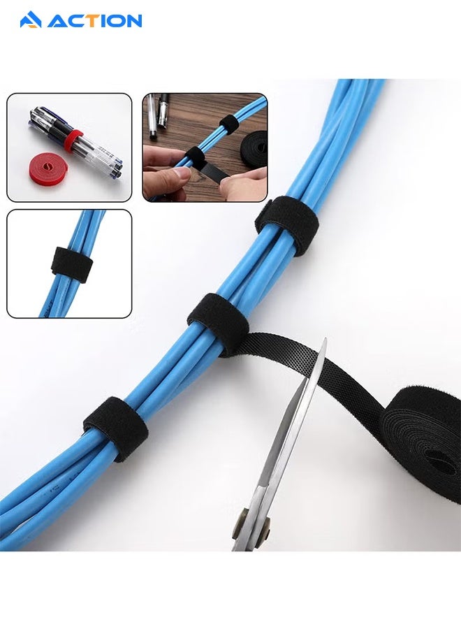 ACTION 304 PCS Cable Management Kit 4 Wire Organizer Sleeve,45 Cable Holder,5 Rolls And 30 Pcs Adhesive Ties And 200 Fastening Cable Ties For Computer Tv Under Desk - Image 3