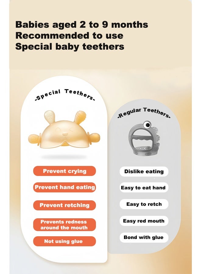 2 pcs Baby Teething Toys for Babies 3-12 Months Food Grade Silicone Baby Teething Toys, Organic Teether, Soft and Safe to Chew, Pain Relief for Babies, Soothing Chew Toys, Boilable Liquid Silicone Toys, Suitable for Little Boys and Little Girls  - Image 2