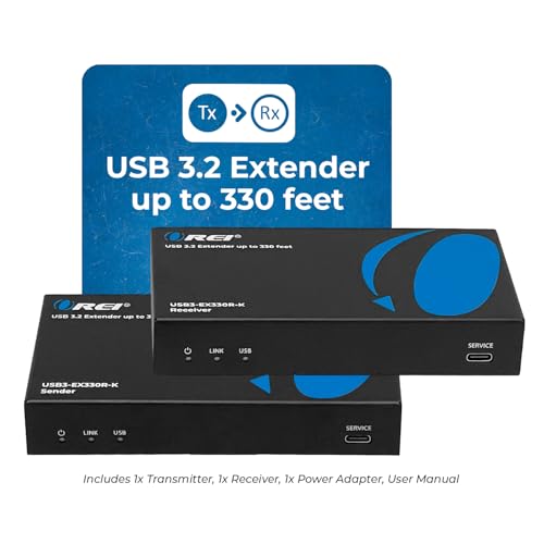 OREI USB 32 Over Ethernet HDbaseT Cat6 Extender LAN Upto 330 Feet Extends 4 Ports USBA Signal Over LAN Ethernet Power Over Cable for Long Distance Extension Supports All Operating System - Image 3