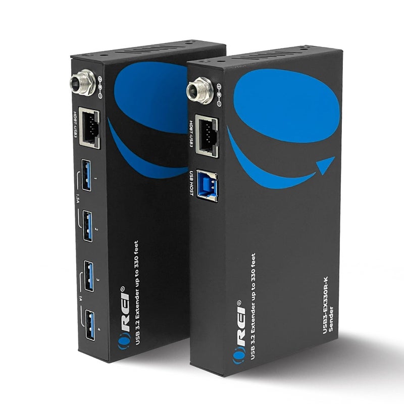 OREI USB 32 Over Ethernet HDbaseT Cat6 Extender LAN Upto 330 Feet Extends 4 Ports USBA Signal Over LAN Ethernet Power Over Cable for Long Distance Extension Supports All Operating System - Image 2