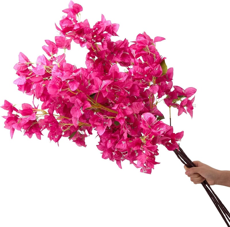 CURATED CART Bougainvillea Artificial Flowers 30 Inch Pink - 1PCS Realistic Silk Faux Flower, UV Resistant Long Stem, Fake Hanging Vines for Outdoor Wedding Arch, Garden, Porch, Patio & Home Decor - Image 1