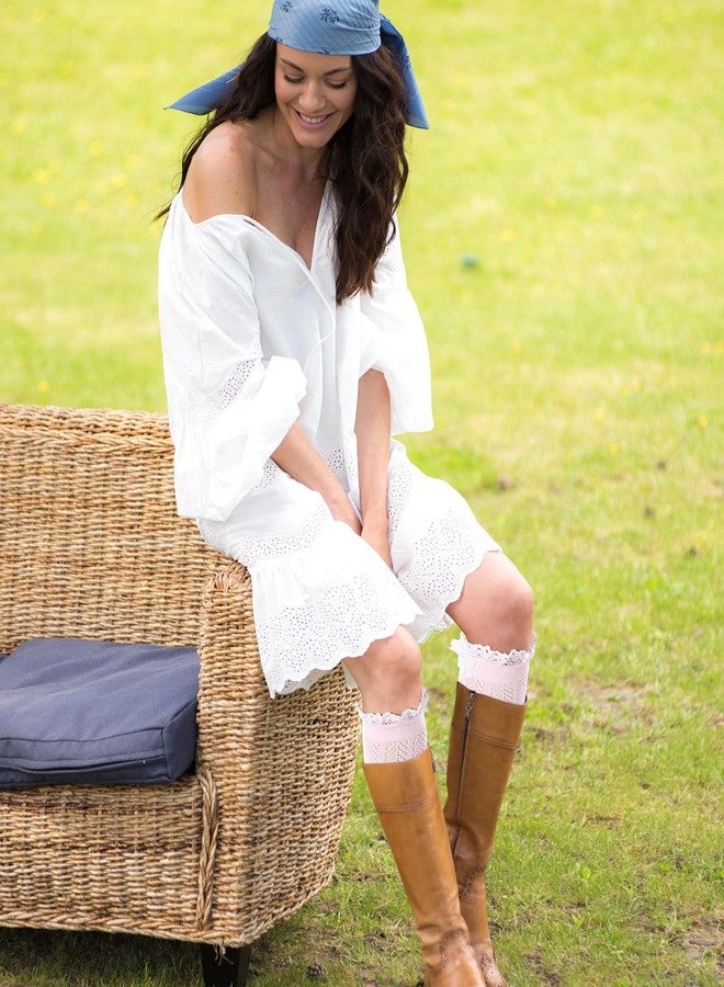 سايهوود جوارب طويلة من Syhood مكونة من زوجين، مزودة بأزرار وحواف دانتيل، جوارب محبوكة تصل إلى الركبة للنساء، مناسبة لمهرجان أكتوبر الألماني (وردي). - Image 5