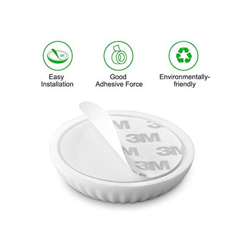 4 pcs New Silicone Punching Free Door Handle Bumper Wall Protector Door Guard (White) - Image 4