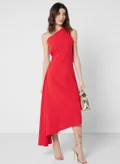 ايلا Asymmetric Scarlet Dress