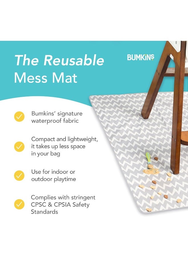 BUMKiNs Bumkins Baby Splat Mat for Under High Chair, Waterproof Washable Cloth for Arts and Crafts, Playtime Mats for Kids, Floors or Tables, Reusable Fabric 42x42 Square  - Image 5