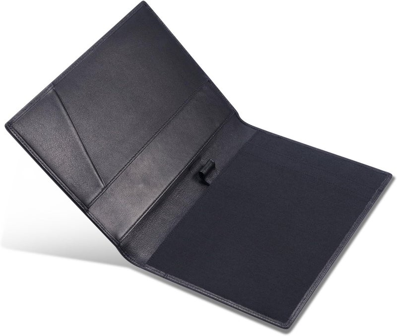 HISCOW Leather Junior Padfolio for Men & Women with Pen Loop, Italian Calfskin, Business Portfolio Notebook Folder (Classic Black) - Image 4