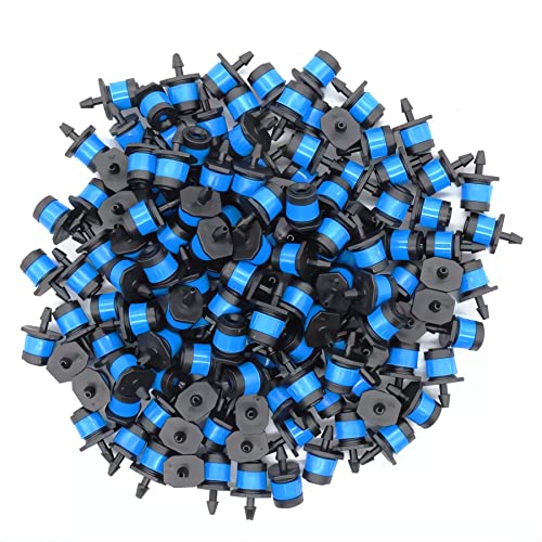 La Farah 100pcs Drip Emitters Fan Shape Water Flow Adjustable for 1/4" Drip Irrigation Tubing, Micro Spray Emitters 360 Degaree Garden Irrigation Sprayer for Watering System Kit Parts - Image 1