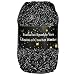 Esuikelut Black Sparkly Knitting Yarn 15mm Round Hollow Yarn with Silver Sparkling Silver Metallic Crochet Thread - Image 2