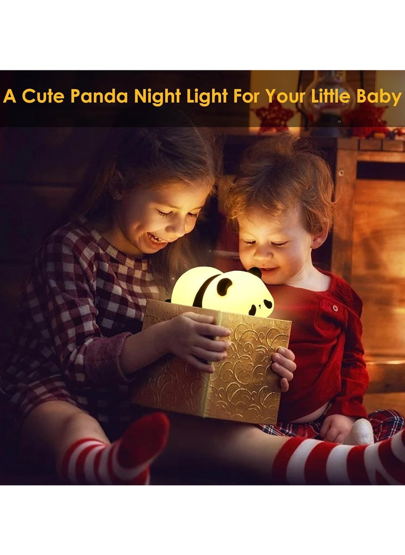 ARNOTEC Panda Night Light for Kids, Cute Panda Lamp Silicone Nursery Night Light Bedroom Nightlights USB Rechargeable Bedside Lamp for Baby Children Toddlers Women Teen Girls Breastfeeding Gift  - Image 3