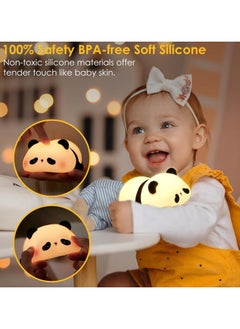 ARNOTEC Panda Night Light for Kids, Cute Panda Lamp Silicone Nursery Night Light Bedroom Nightlights USB Rechargeable Bedside Lamp for Baby Children Toddlers Women Teen Girls Breastfeeding Gift  - Image 4