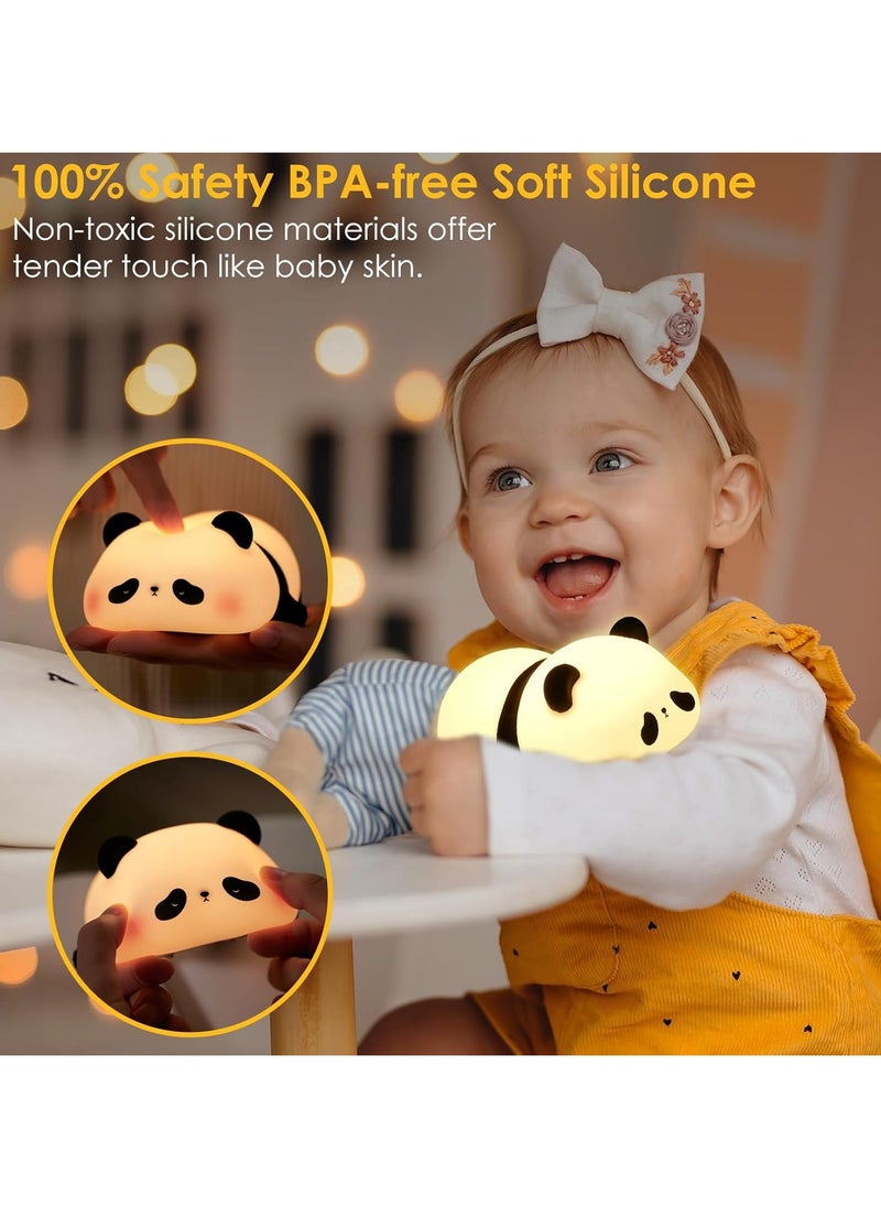 ARNOTEC Panda Night Light for Kids, Cute Panda Lamp Silicone Nursery Night Light Bedroom Nightlights USB Rechargeable Bedside Lamp for Baby Children Toddlers Women Teen Girls Breastfeeding Gift  - Image 4