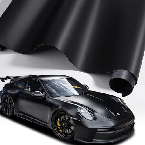 HAPPYMATES Matte Black Car Vinyl Wrap Film with Bubble Free Air Release Technology, Self Adhesive Automotive Decal Sheet for Cars Moto DIY Interior Exterior (1 Feet X 2 Feet) - Image 1