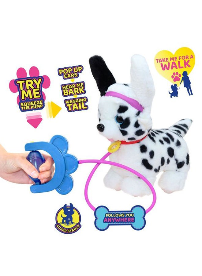 EOLO Sprint Puppy - Pull Along Plush With Sounds, Patented Air Pump System Pop-Up Ears And Tail - Very Stable , Soft & Cuddly - Safety Detachable Leash - Dalmatian - Try Me Open Box - Image 2