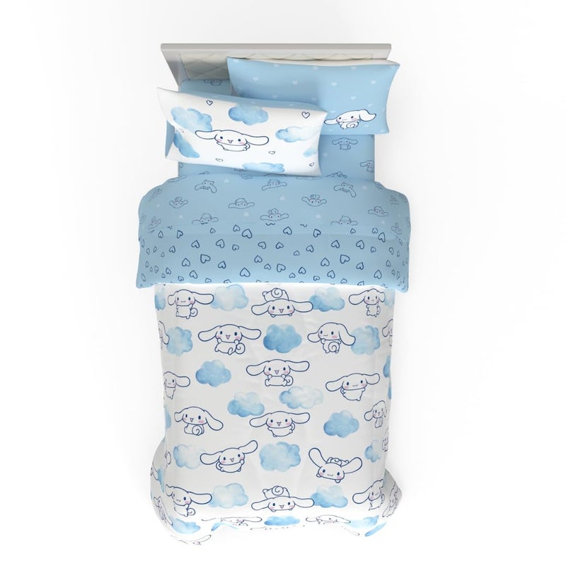 Franco Cinnamoroll Bedding 5 Piece Super Soft Cozy Reversible Comforter and Sheet Set with Sham, Twin, (100% Official Licensed Product) by Franco - Image 1