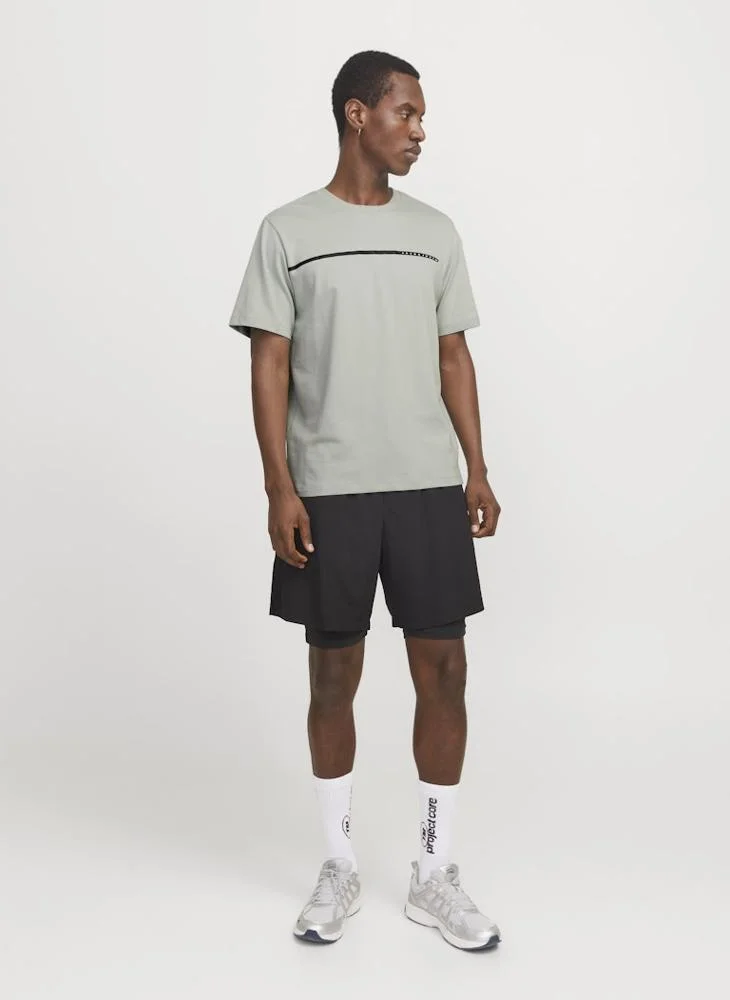 جاك اند جونز Jcofusion Full Branding Crew Neck T-Shirt