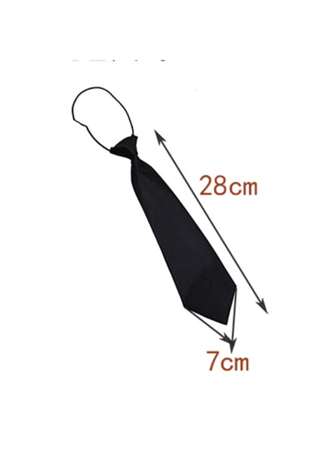 Kids Pre-Tied Necktie Set, Black and Red, Adjustable Elastic, 28 cm Length, 2-Pack - Image 2