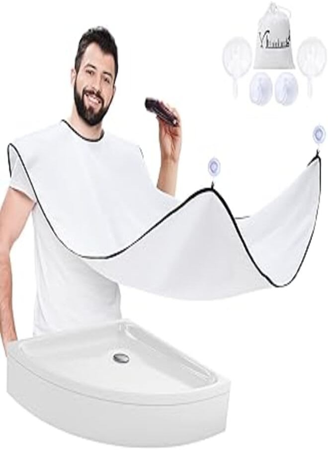 SKEIDO - Shaving Apron Beard Collector Easy Bathroom Cleaning Beard Bib Beard Catcher, Waterproof and Non-Stick Grooming Beard Cape Apron, Gifts for Man Husband Boyfriend Dad, 1 Size Fits All, Deluxe Version - Image 1