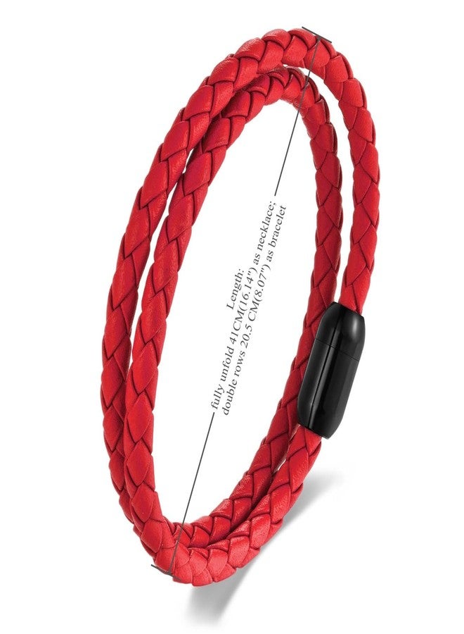 Buildcon Mens Bracelet, Wrist Band for Man with Leather Design, Fashion Hand Bands for Mens, Adjustable Leather Bracelet for Men, Durable Threaded Bracelets for Men - Image 3