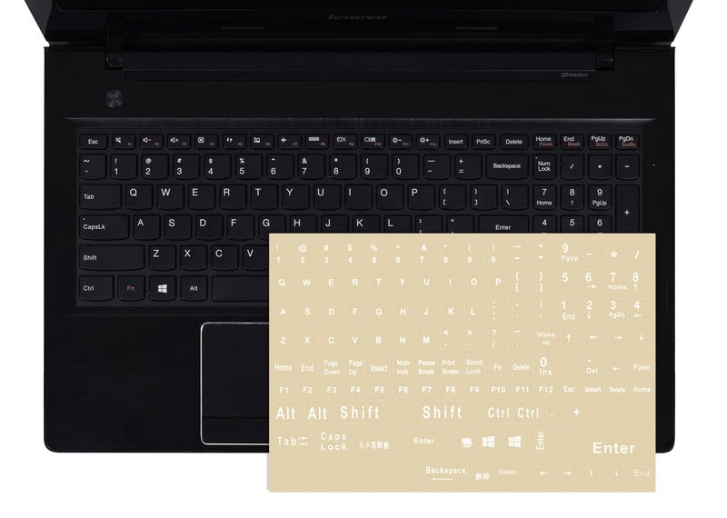 imComor English Keyboard Stickers, Universal Computer Laptop Replacement Keyboard Stickers Transparent Background White Lettering Keyboard Alphabet Stickers for Laptop PC Computer Notebook Desktop Keyboards - Image 4