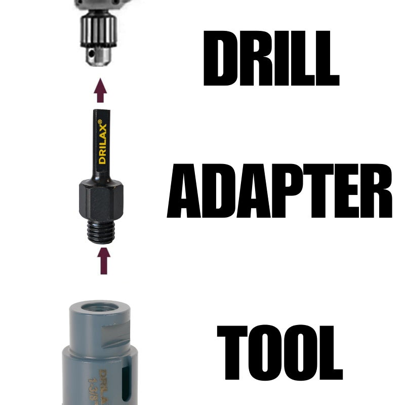 Drilax 5/8"-11 to 3/8" Drill Adapter Attachment, Threaded Arbor Shaft for Diamond Hole Saws and Sanding Tools, 5/8-11 Male to 3/8 Triangle Shank - Image 4