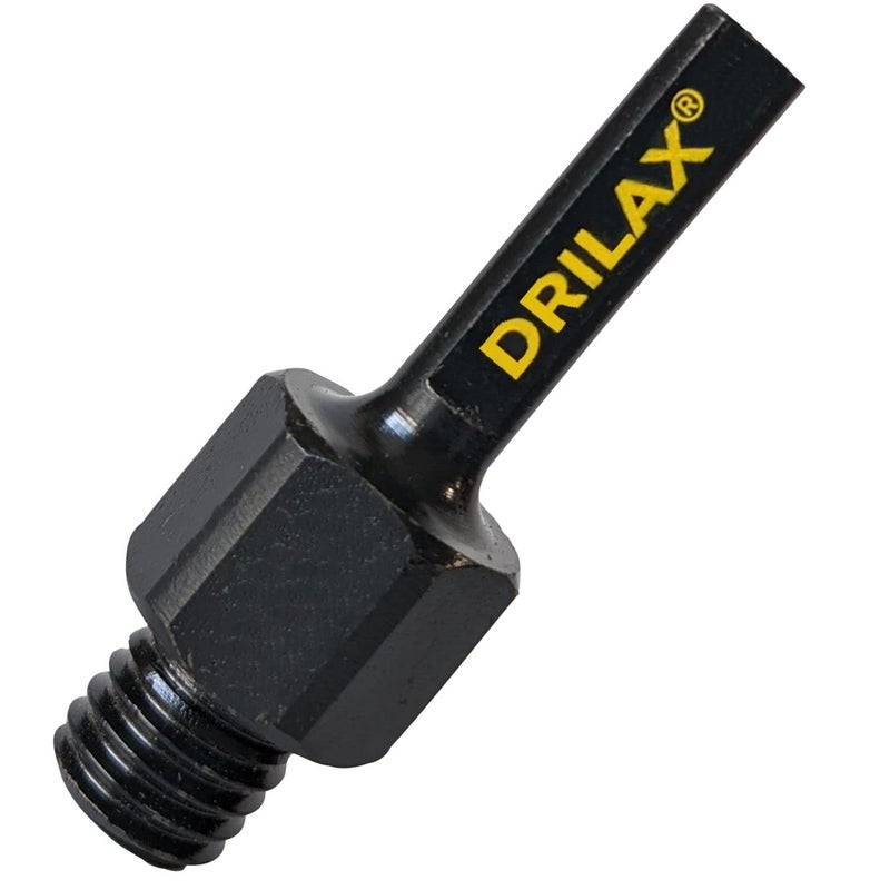 Drilax 5/8"-11 to 3/8" Drill Adapter Attachment, Threaded Arbor Shaft for Diamond Hole Saws and Sanding Tools, 5/8-11 Male to 3/8 Triangle Shank - Image 1