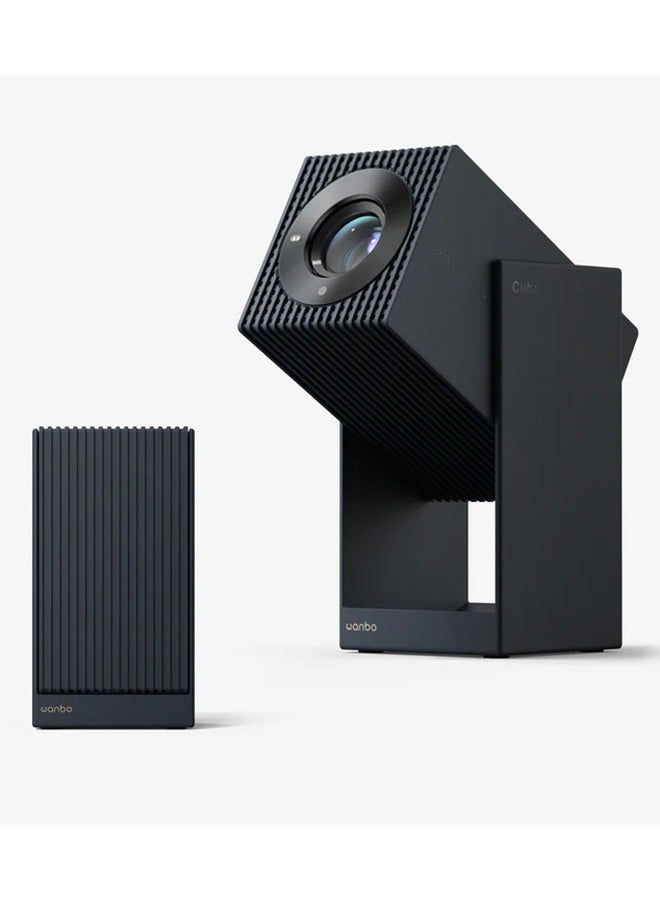 wanbo جهاز عرض LED الذكي وانبو كيوب 2 برو – دقة Full HD 1080p، 500 لومن ANSI، تركيز تلقائي بزاوية 230° وتصحيح كاينستون، أندرويد TV 11، بلوتوث 5.0، سينما منزلية محمولة - Image 1
