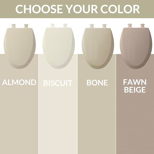 Bemis 1500EC 146 Almond Elongated Molded Wood Toilet Seat with Easy-Clean & Change Hinge - Image 3